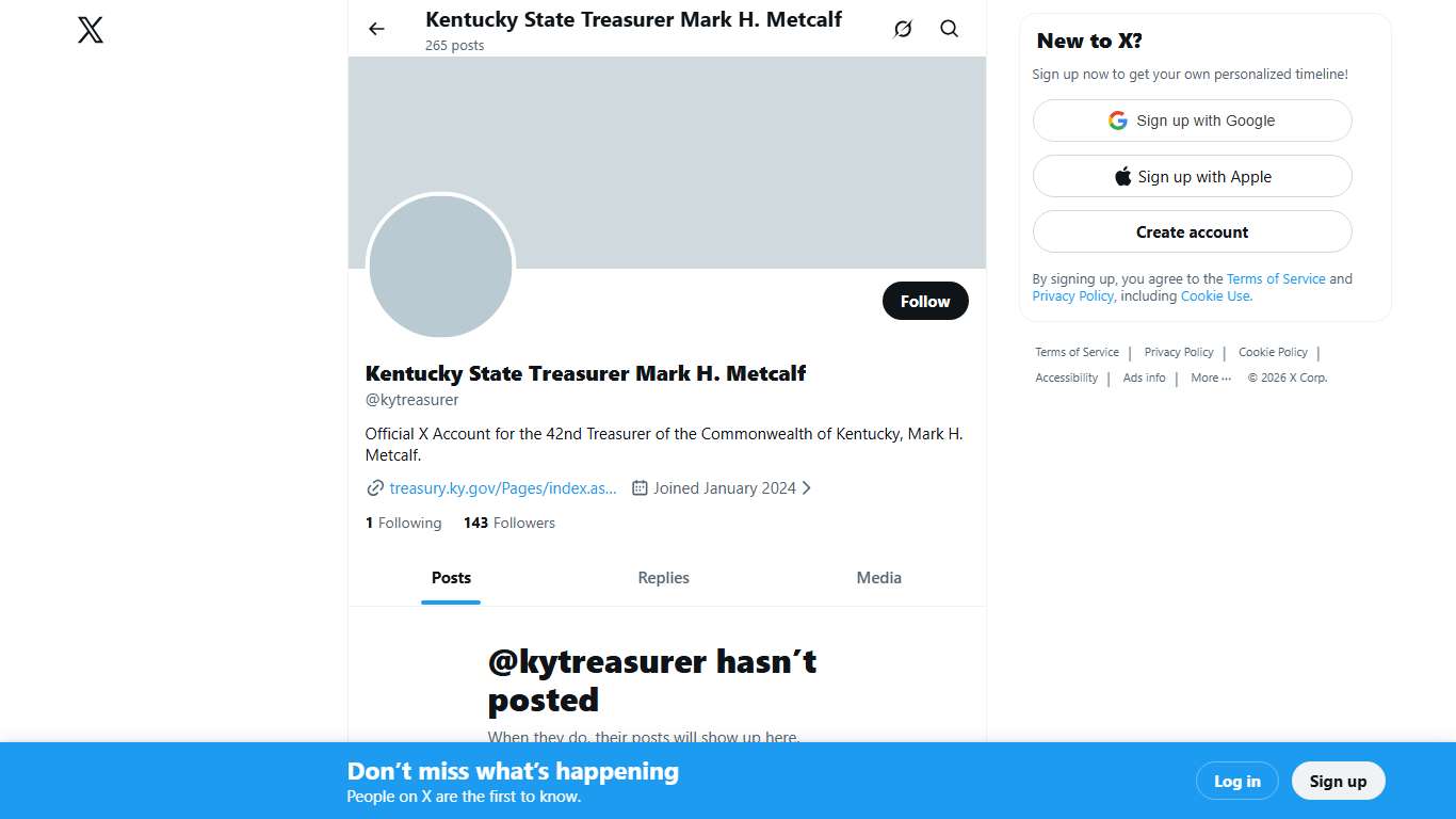 Kentucky State Treasurer Mark H. Metcalf (@kytreasurer) / X