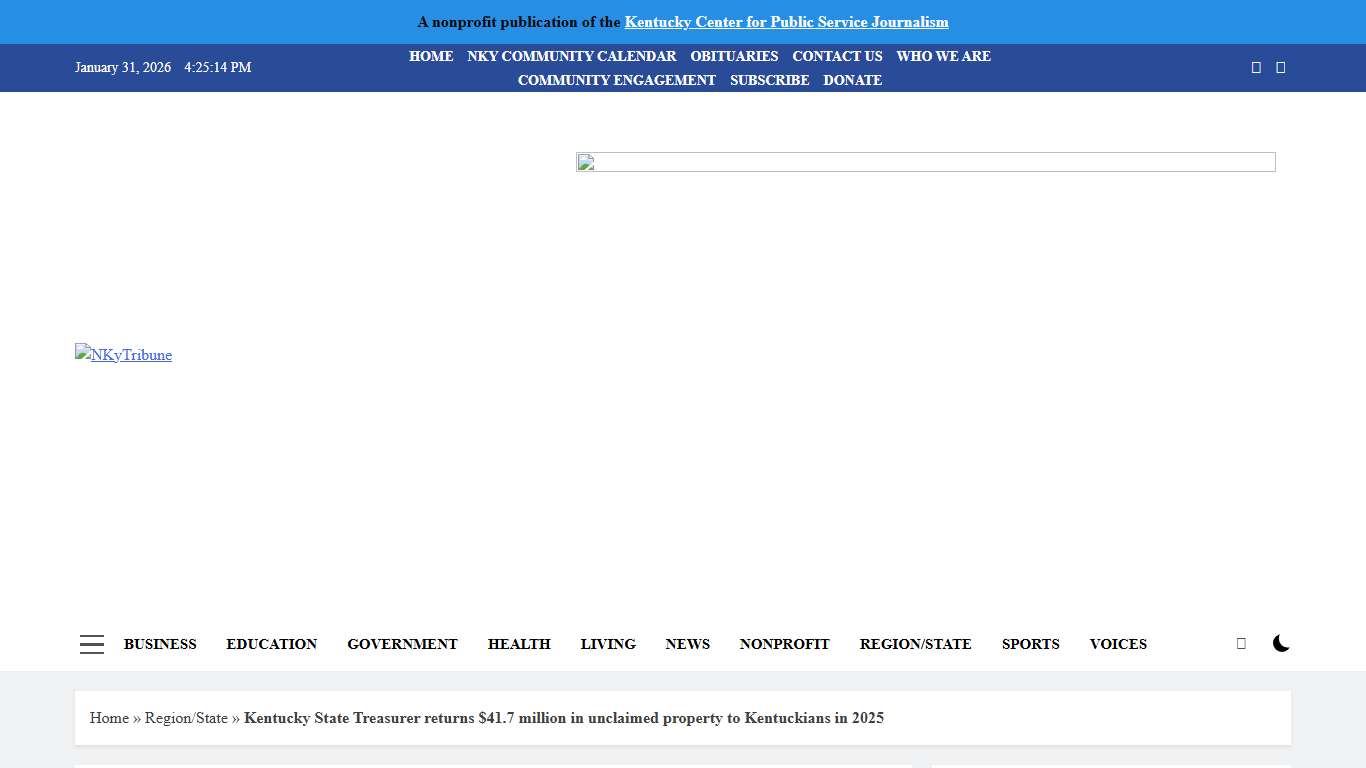 Kentucky State Treasurer returns $41.7 million in unclaimed property to Kentuckians in 2025 - NKyTribune